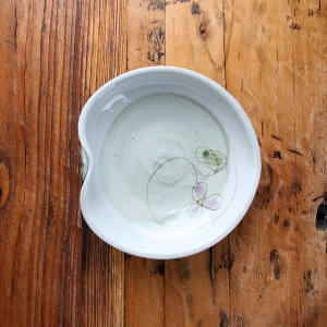 세잎꽃 하트찬기 3호 도자기그릇